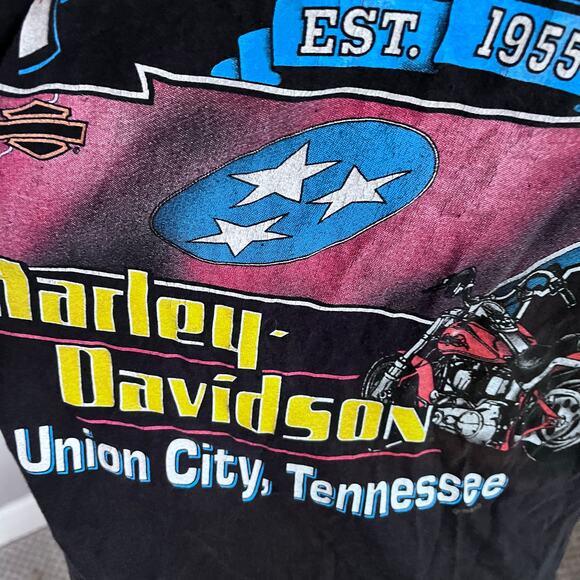 Vtg Harley Davidson tshirt flaming cycle size M - Picture 3 of 4